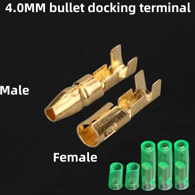 Bullet 4.0 Vehicle Cable Bullet Type Male Female Green Sheath DVD Connection Plug-in Removable Terminal
