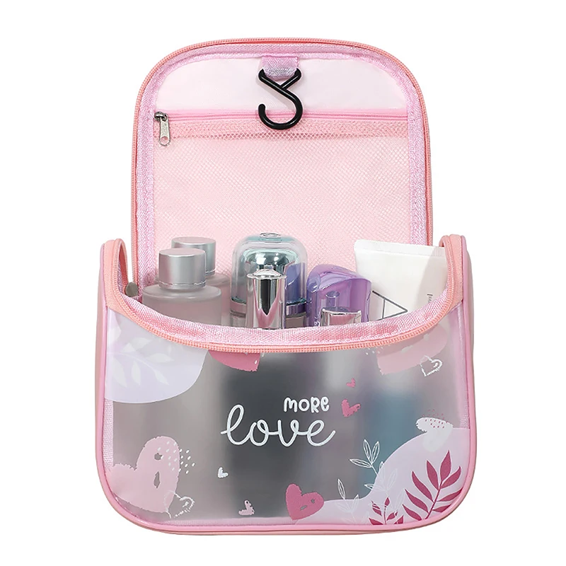 Trousse cosmétique portable pour femme, trousse de maquillage, rangement de voyage, toilette, organisateur, étanche, PVC, transparent, fermeture éclair