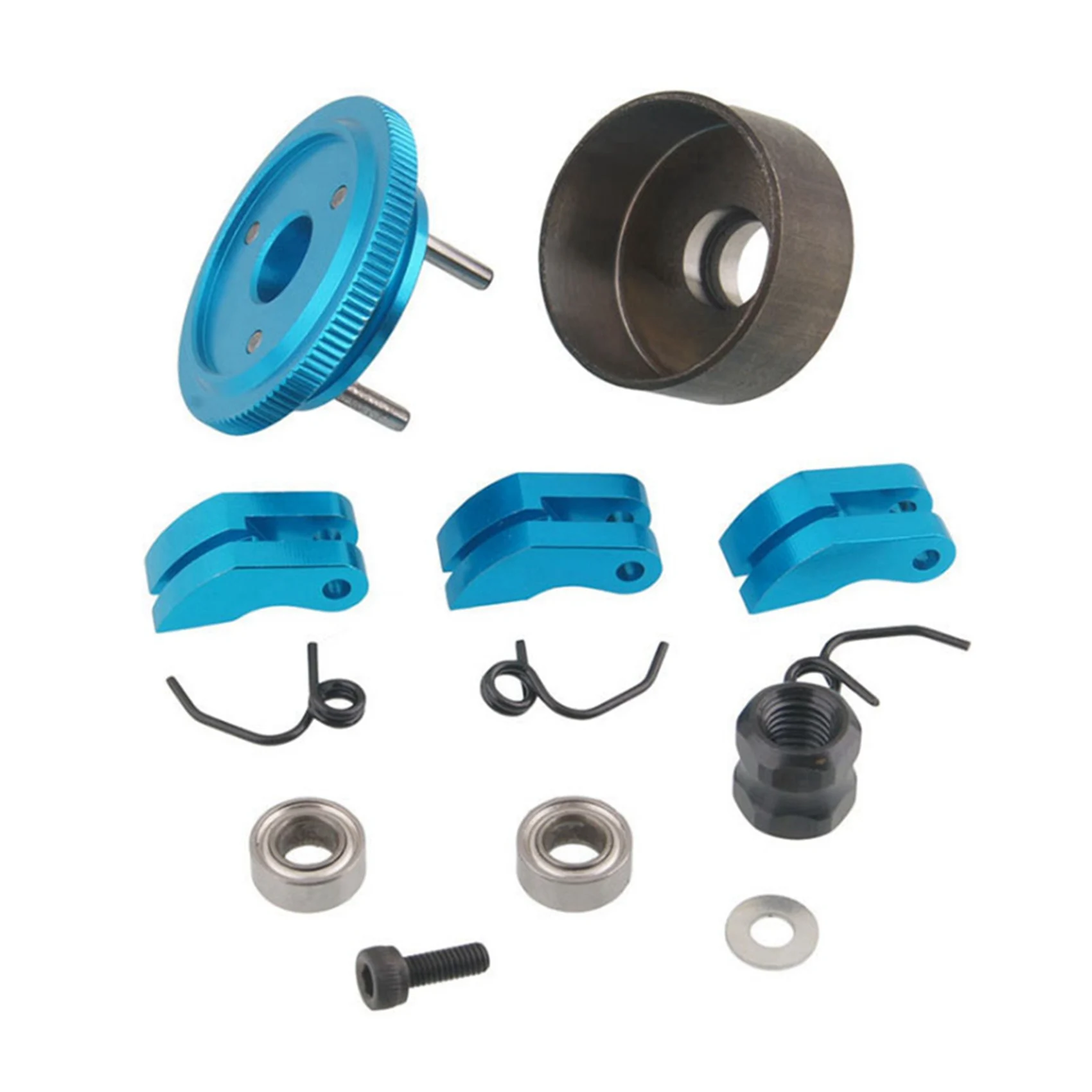 B24C-3X RC Clutch Bell 14T Gear Bearing Clutch Shoes Springs Cone&Engine Nut Flywheel Assembly For Nitro Car HPI HSP Traxxas