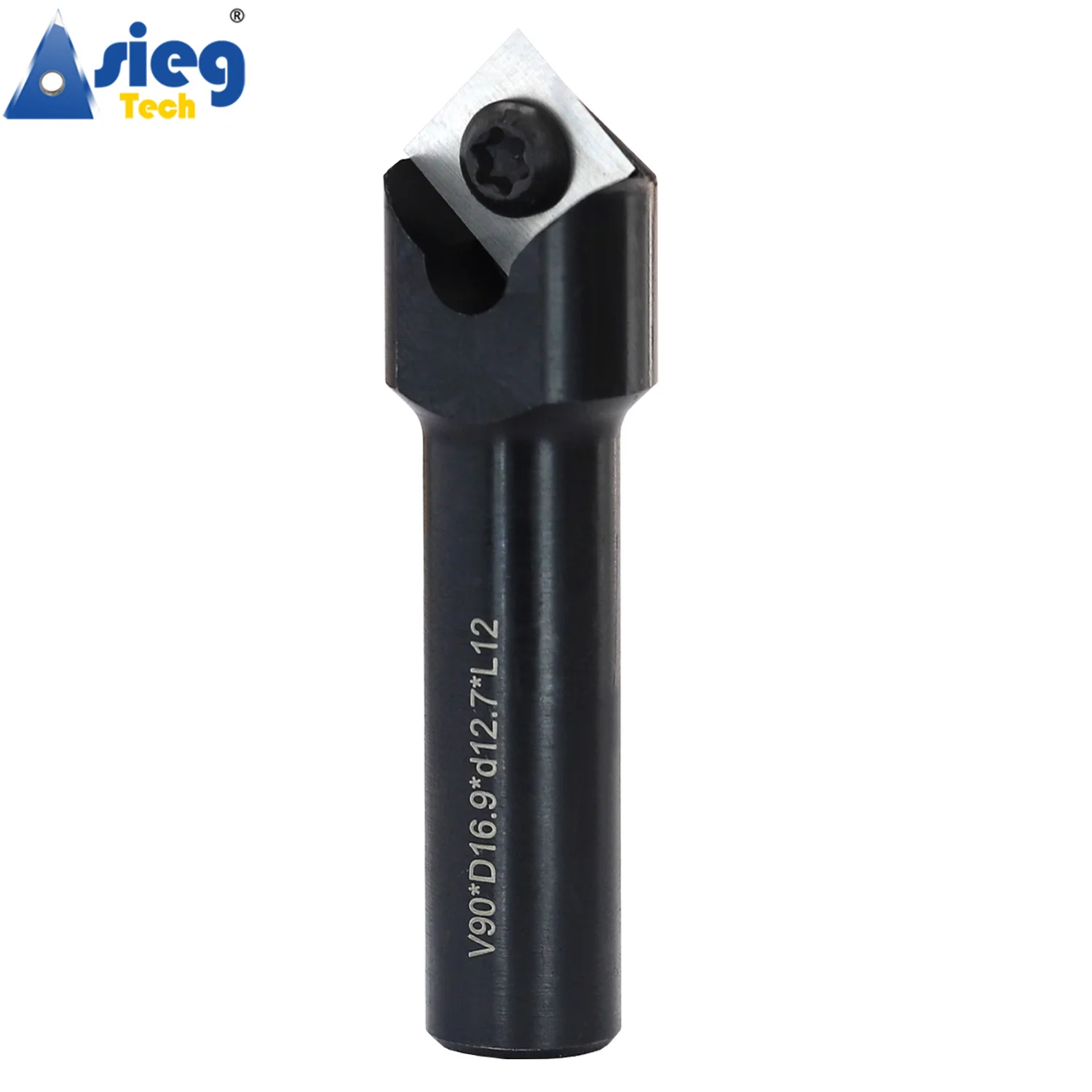 

V Groove Router Bit Milling Cutter 12.7mm Shank 90 Degree Replaceable Carbide Insert Cutters 12mm Cut Length for CNC