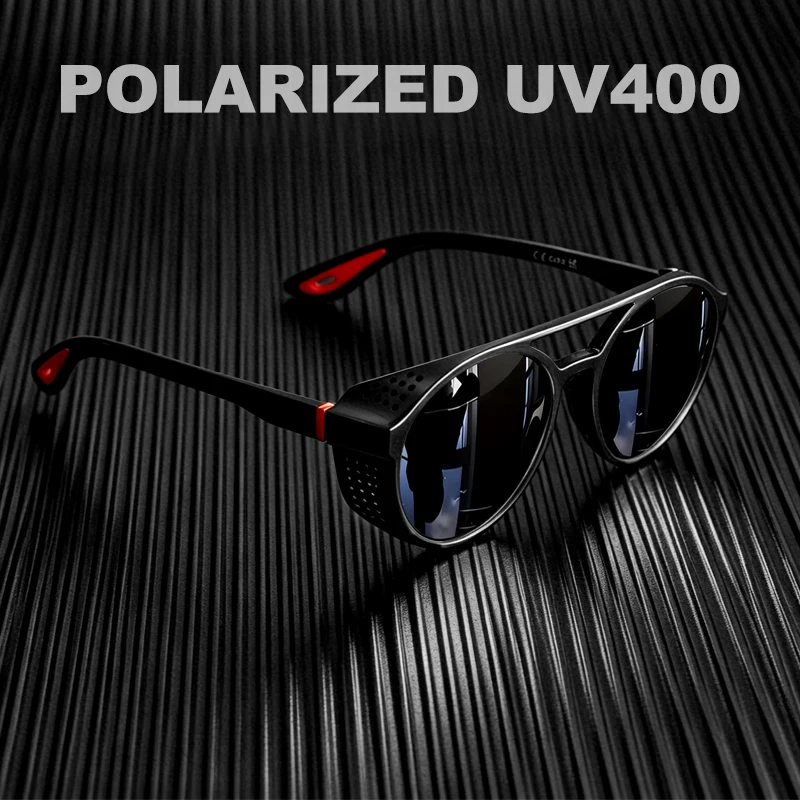 Runde polarisierte Sonnenbrille, Sport-Laufsonnenbrille zum Angeln, Fahren, für Männer und Frauen