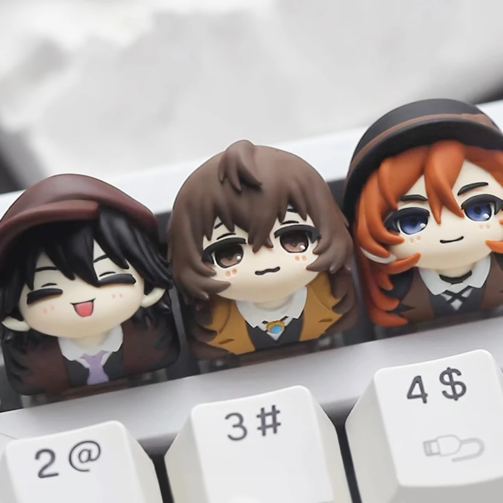 

Колпачки для клавиш Bungo Stray Dogs Dazai Osamu/N Islara Chuuya/Edogawa Ranpo, полимерные художественные колпачки для механической клавиатуры, игровые аксессуары