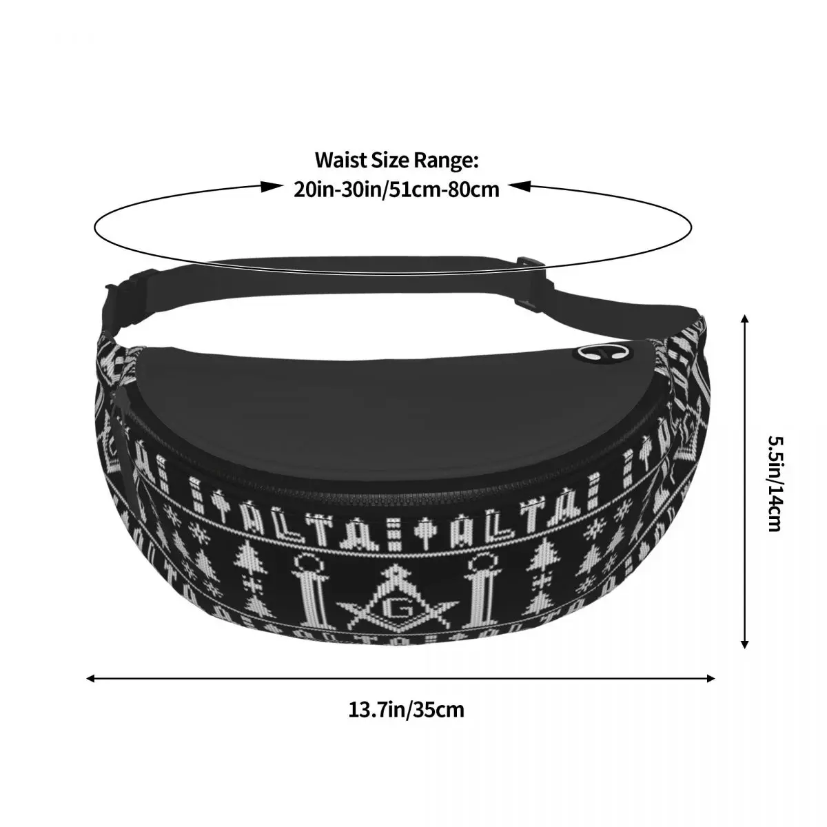 Maçom maçônico maçom padrão Fanny Pack para mulheres e homens, bolsa de cintura crossbody personalizada para viajar, telefone Money Pouch