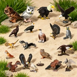 Educational Realistic Plastic Birds of Prey Figurines Set - Owl Vulture Bald Eagle Models Toy Collection Birthday Gift