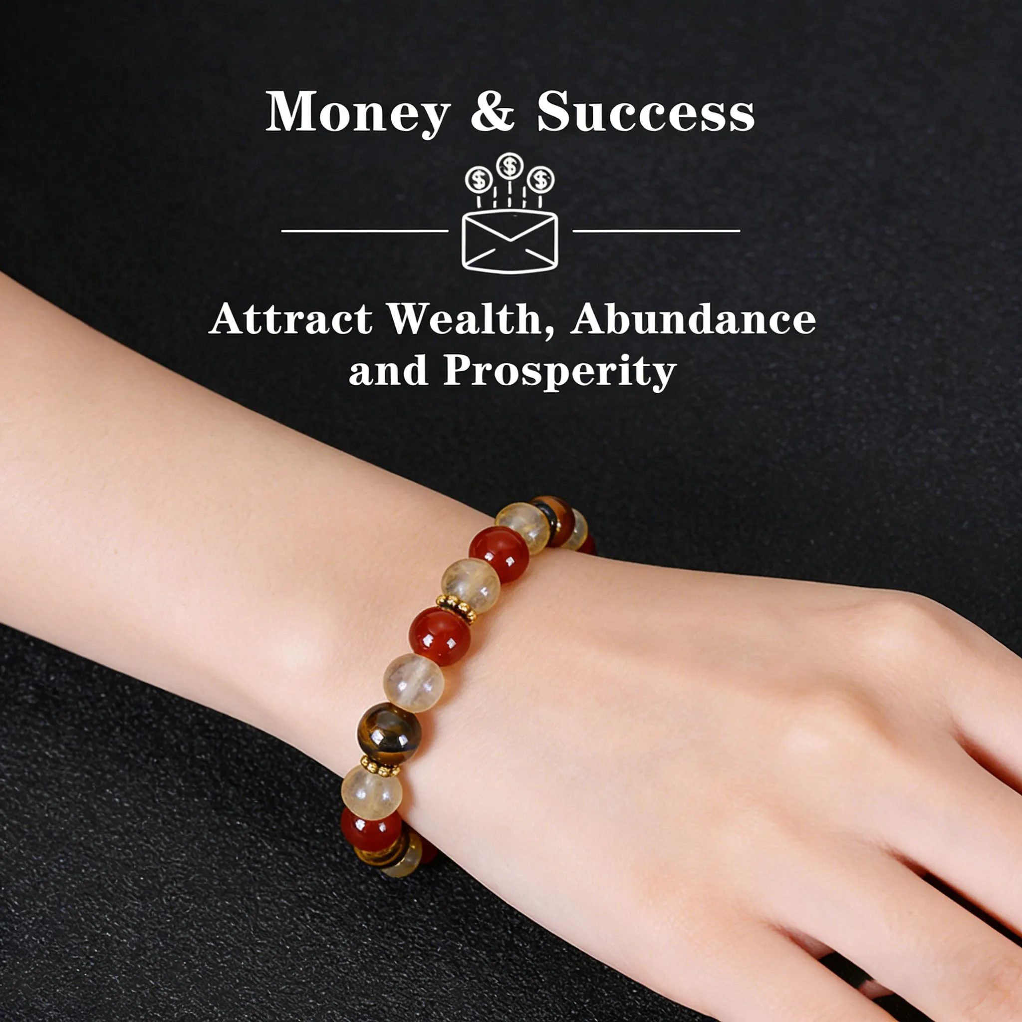 Money Good Luck Energy Jewelry Natural Citrine Tigers Eye Stone Bracelet Women Men Daily Wear Accessories Birthday Festival Gift