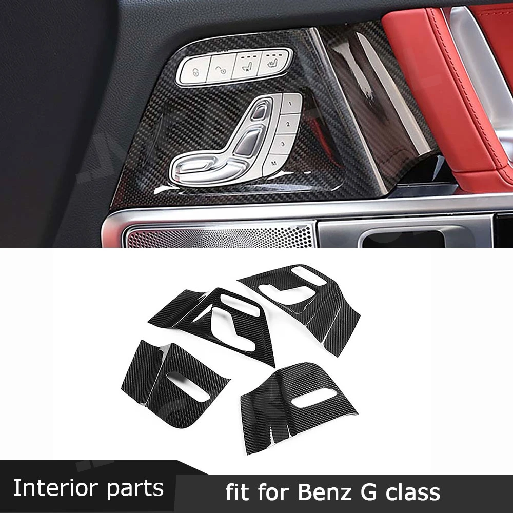 

JMCARCOOL Carbon Fiber Car Door Seat Adjustment Switch Frame Decoration For Mercedes Benz G Class W464 G500 G63 2019-2020