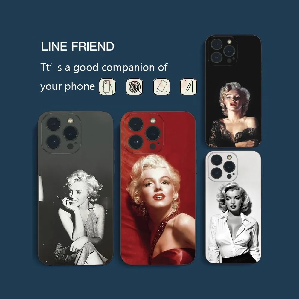 Sexy M-Marilyn M-Monroe Phone Case For IPhone16 15 14 13 12 Mini 11 Pro XS Max X XR SE5 6 7 8 Plus Soft Silicone Cover