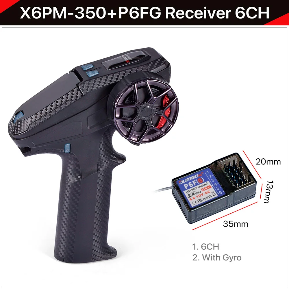 DUMBORC X6PM-350 RC Zender Ontvanger Kit BL3F/X6FG/X6FP/X4FMG 2.4GHZ RC Controller 6CH Gyro Universele RC Auto Afstandsbediening