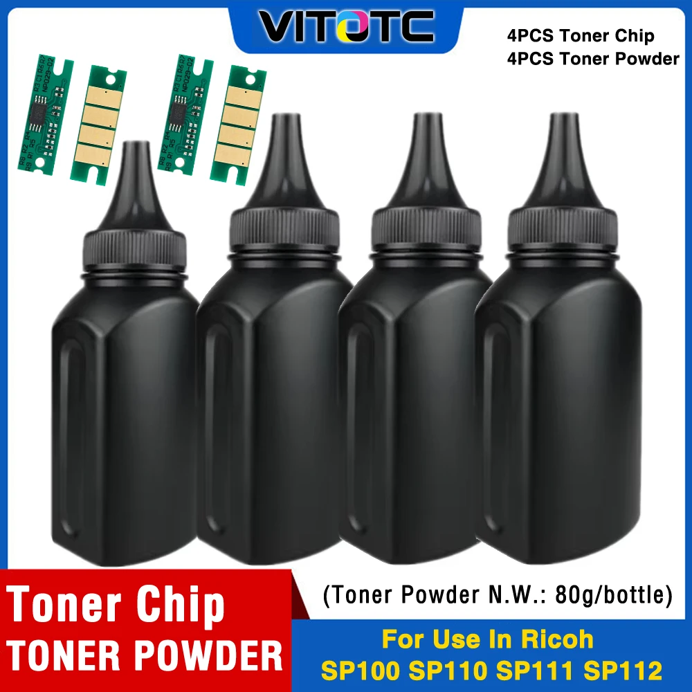 4 Kit Toner Powder Cartridge Chip For Ricoh Aficio SP100su SP100sf SP100 SP110q SP110suq SP111sf SP112sf SP111 SP112 Printer