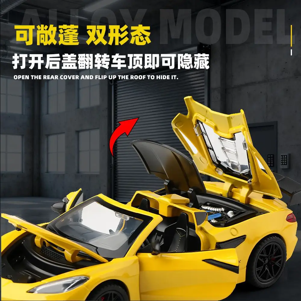 1:32 C8 GT3 Alloy Modified Super Sports Car Model Diecasts Metal Track Raing Car Vehicles Model Sound Light Toys Gift view 3