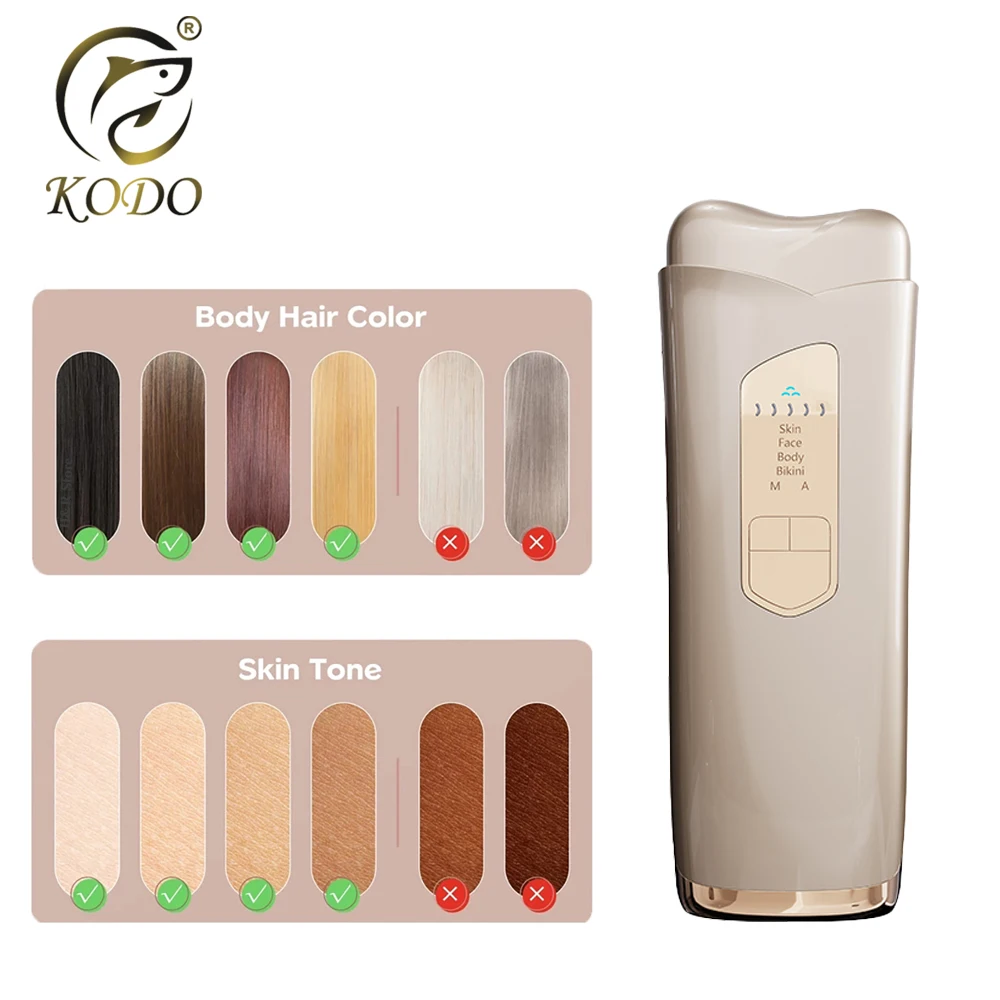 KODO 2023 New ice Laser Hair removal dropshipping Hot sell Laser Epilator Permanent IPL Painless Photoepilator 999999 Flashes