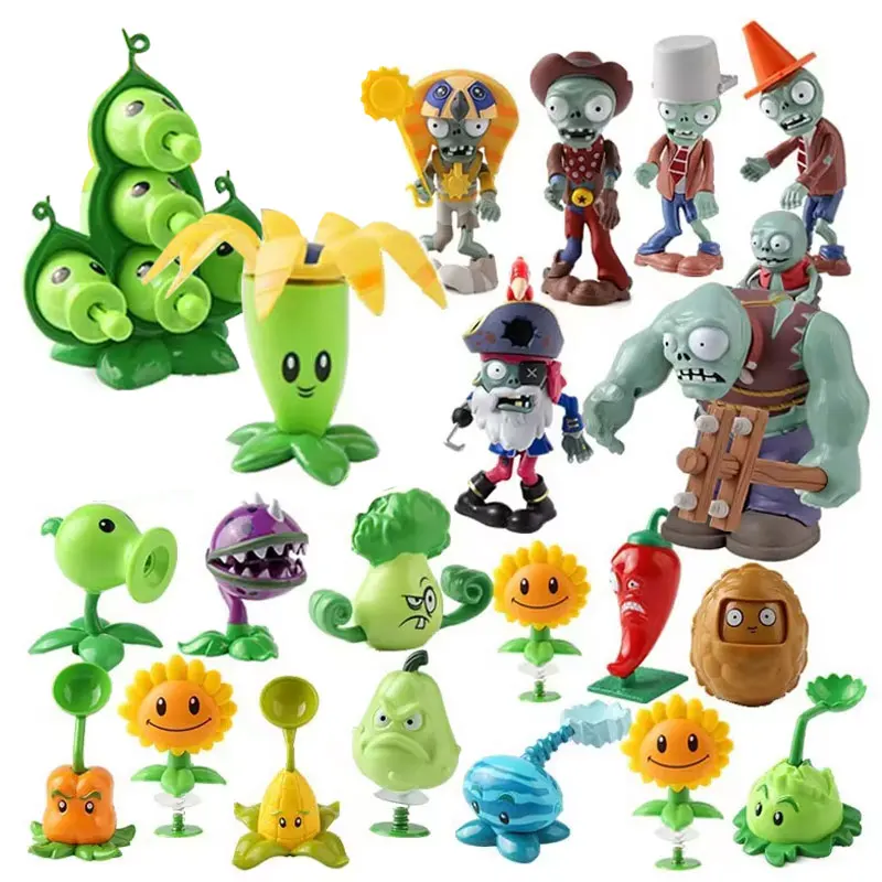 Plants vs Zombies 2 Toys Set Series Original Anime Action Figures Soft Silicone Zombie Birthday Christmas New Year Gift Boys