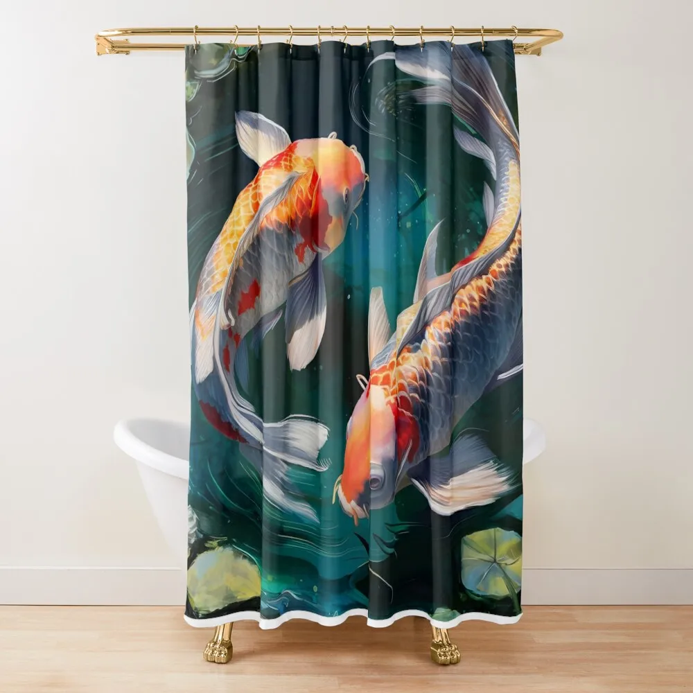 

Koi Shower Curtain Shower Waterproof Bathroom Box Waterproof Bath And Anti-Mold Curtain