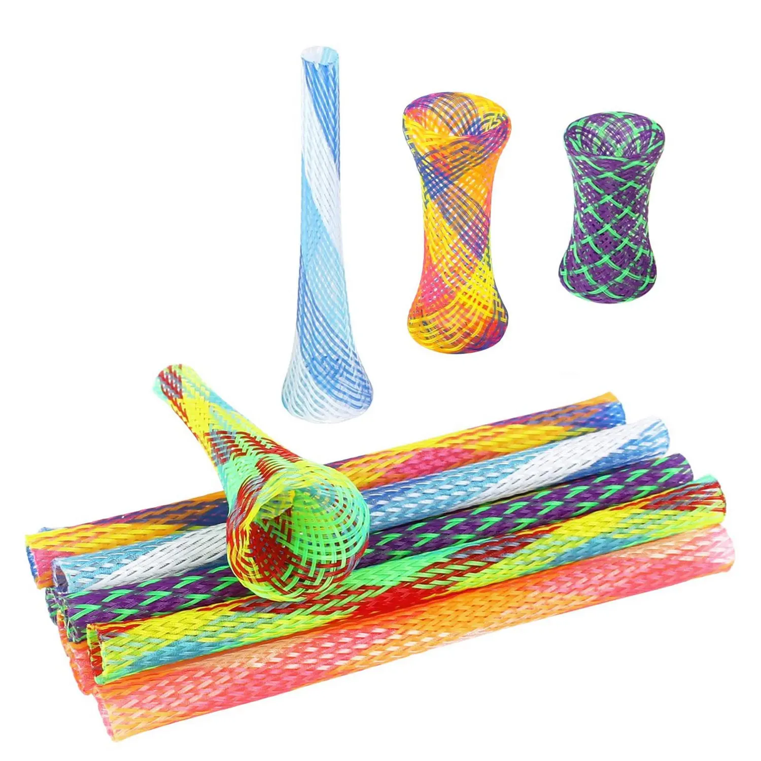 BUY A1781ZPet Springs Cat Toy 25 PCS Colorful Cat Spring Sticks Folding Bouncing Nylon Mesh Spring Tube for Cat Kitten Pets