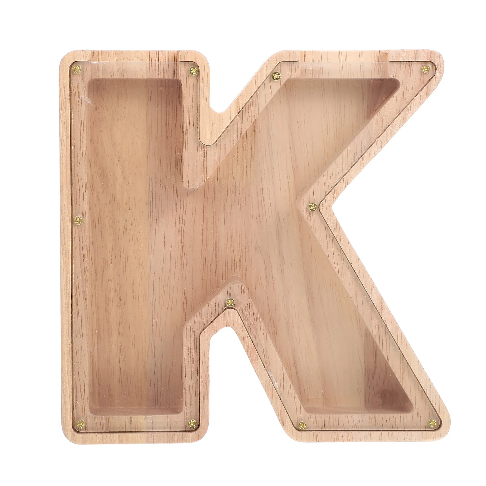 Creative Letter Shaped Wooden Money Box Alphabet Piggy Bank Transparent Savings Container Eco Friendly Kids Gift Home Office