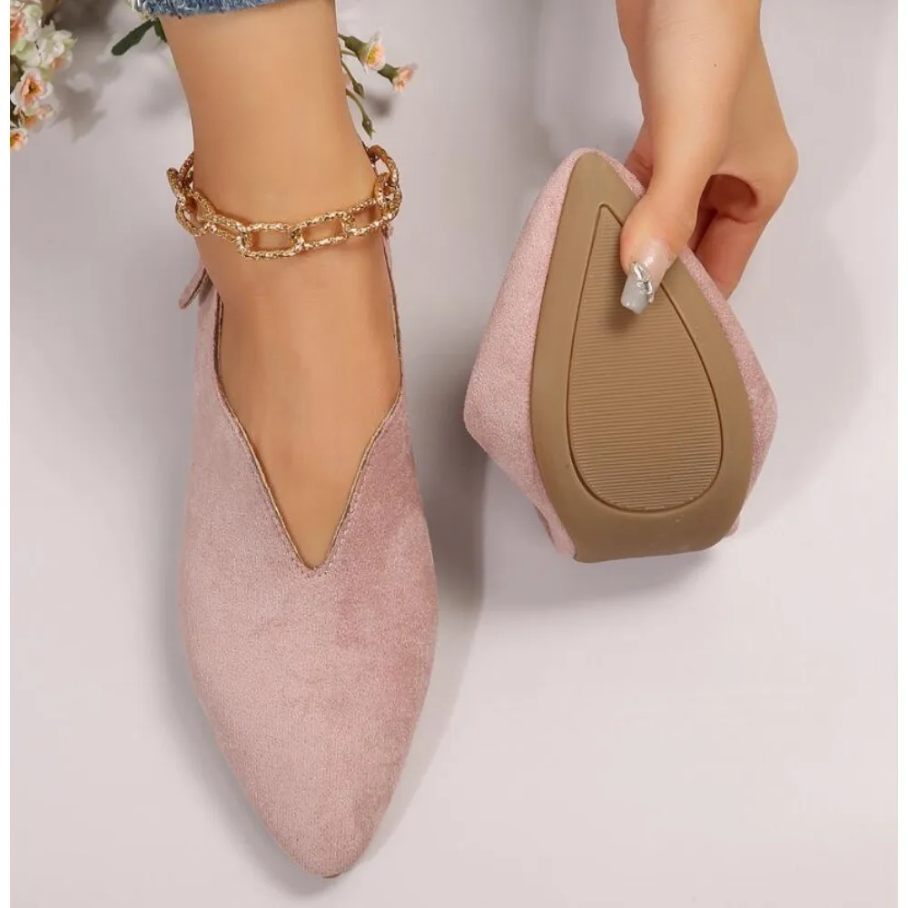 Women Loafers Retro Pointed Toe Suede Flat Shoes Summer Slip on Casual Shoes Female Feetwear Zapatos De Mujer Plus Size 35-43