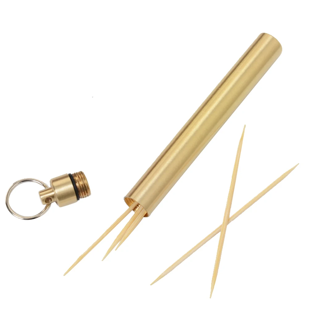 Ti Alloy Bottle Toothpick Holder Waterproof Keychain Container Ultralight Portable Antiallergic for Travel