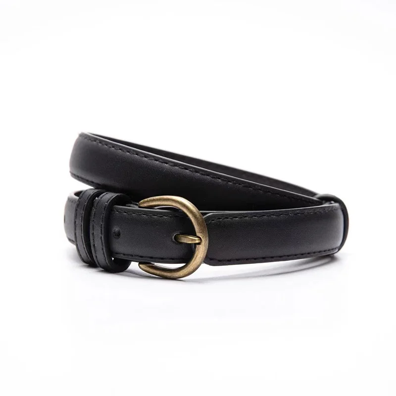 

2023 New Retro PU Leather Belt For Women Pin Buckle Jeans Black Belt Chic Luxury Brand Fancy Vintage Strap Female