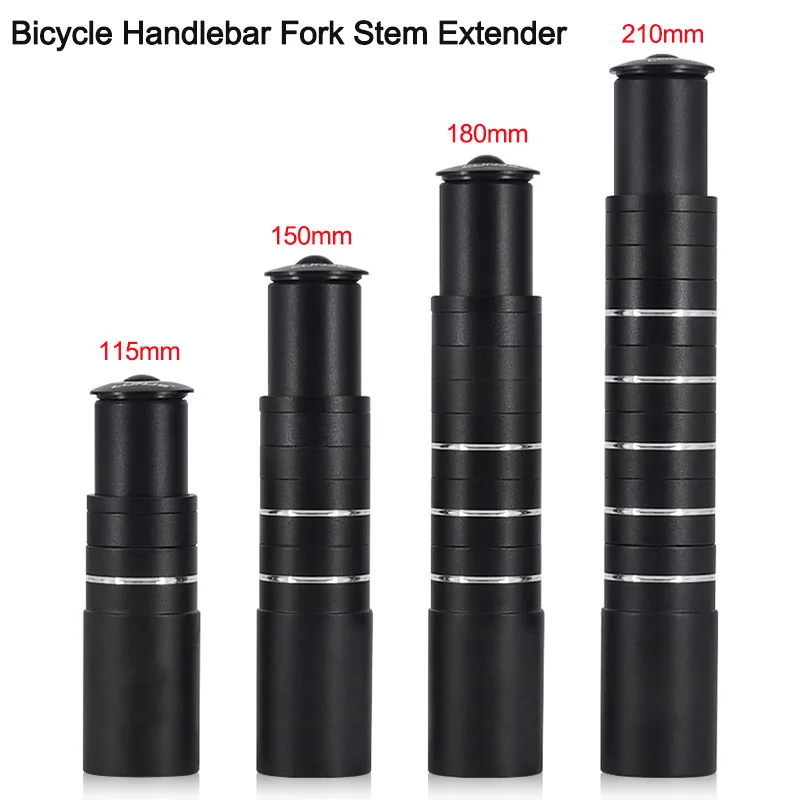 

Bicycle Fork Stem Height Extender 115/150/180/210mm Handlebar Rise Up Aluminum Alloy Bike Front Fork Extender Height Increased