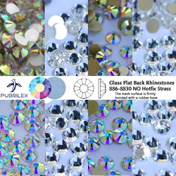 Crystal AB Glitter Stone All Size Non Hot Fix Pixie Flat Back Strass Glass Rhinestone For Fabric Garment Nail Art Craft