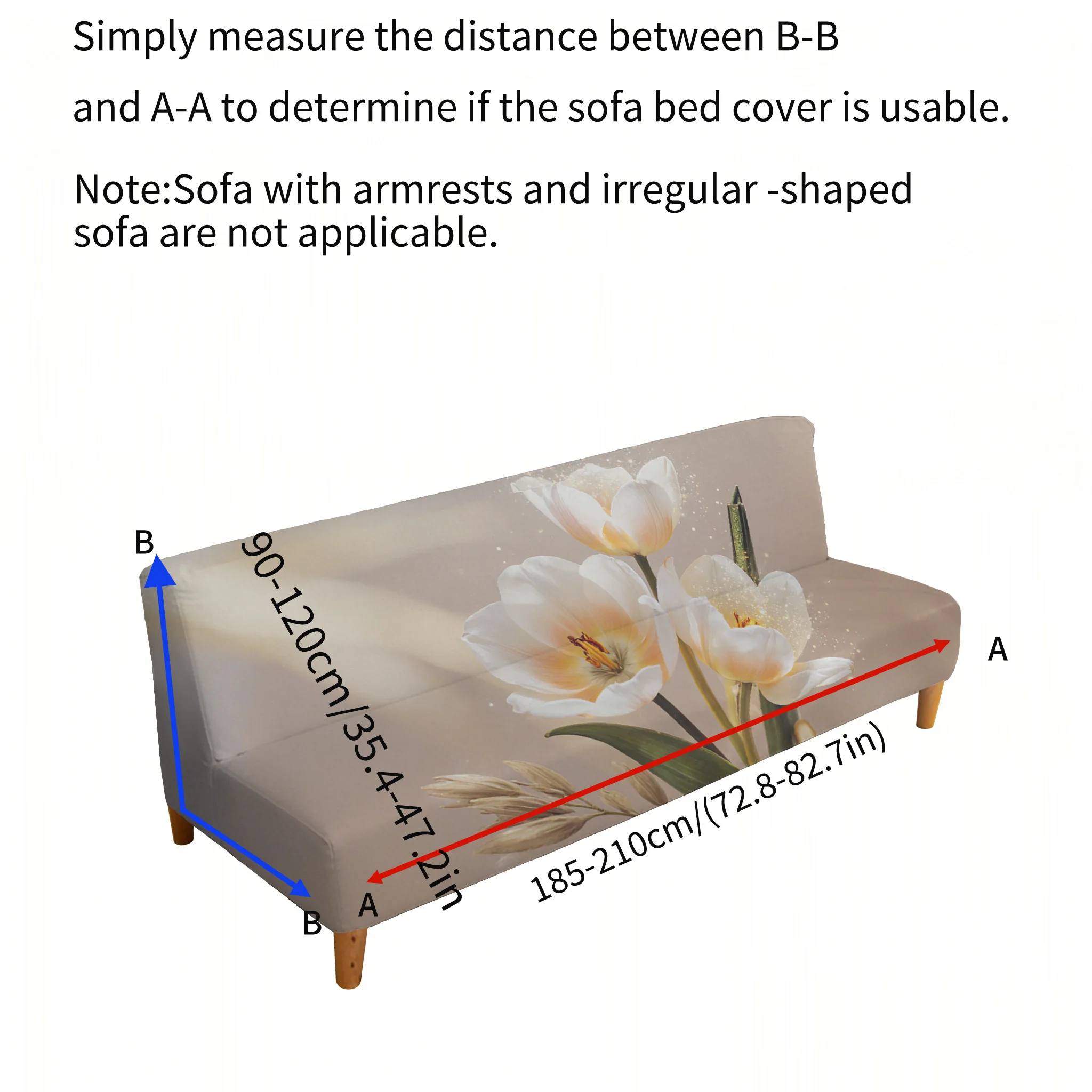 Warm coffee tulip wheat ear elastic sofa bed cover, living room sofa bed cover, dustproof machine washable sofa bed cover