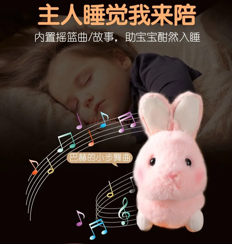 Een pratende konijn zingende, dansende en herhalende pop, schattige kleine witte konijn elektrische knuffel voor kinderen