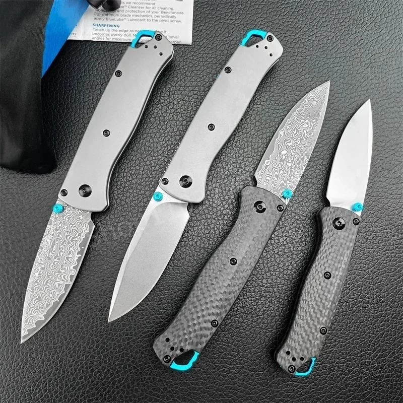 Damascus Steel Blade BM 535 Folding Pocket Knife Carbon Fiber/aluminium Alloy Handle Outdoor Hunting Survival Camping Knives