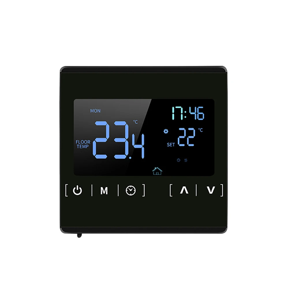 85*85mm Thermostat Without WiFi Floor Heating Thermostat Power Off Memory Function Wide Voltage Range Child Lock Feature