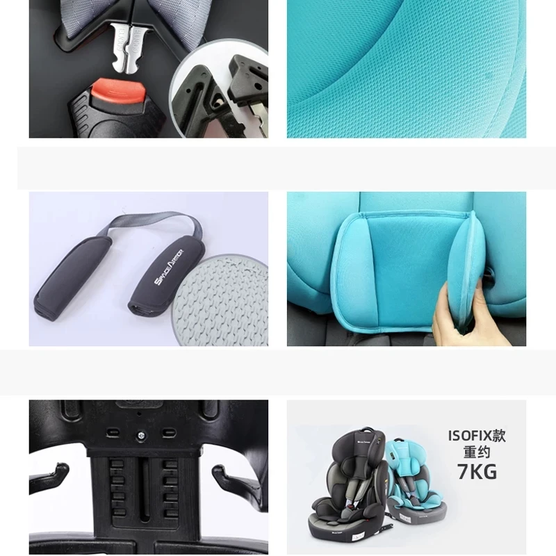 Portable Child Car Safety Seat Travel Booster Seat Isofix Latch Interface Infant Sitting Chair For 9 month-12years old