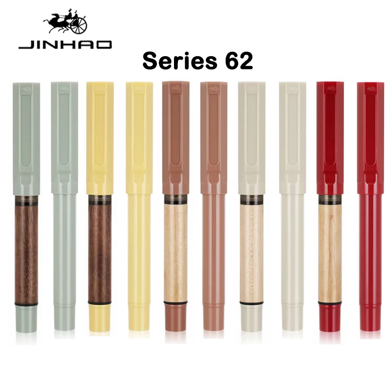 

JINHAO 62 Wood Fountain Pen High Quality Colors Student F EF Nib Ink Pen Calligraphy Pen Stationery School Office Supplies