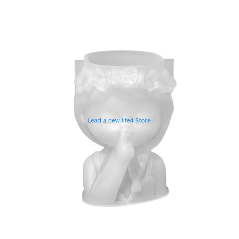 

Y55E Girls Pen Holder Pot Mold Planter Silicone Mold for DIY Decor