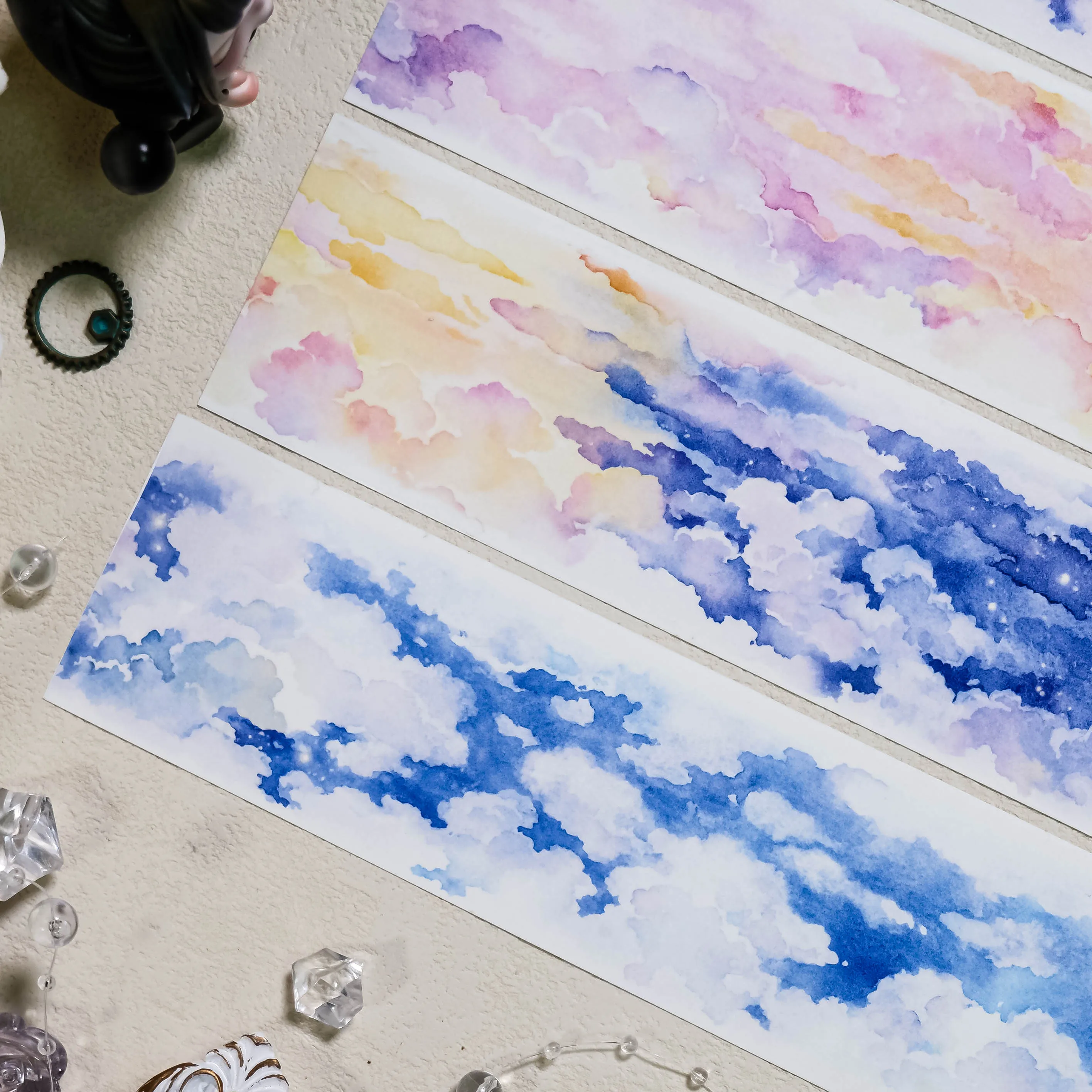 

Yunxing Xiawei, washi tape, antique landscaping cloud sunset splicing cloud collage