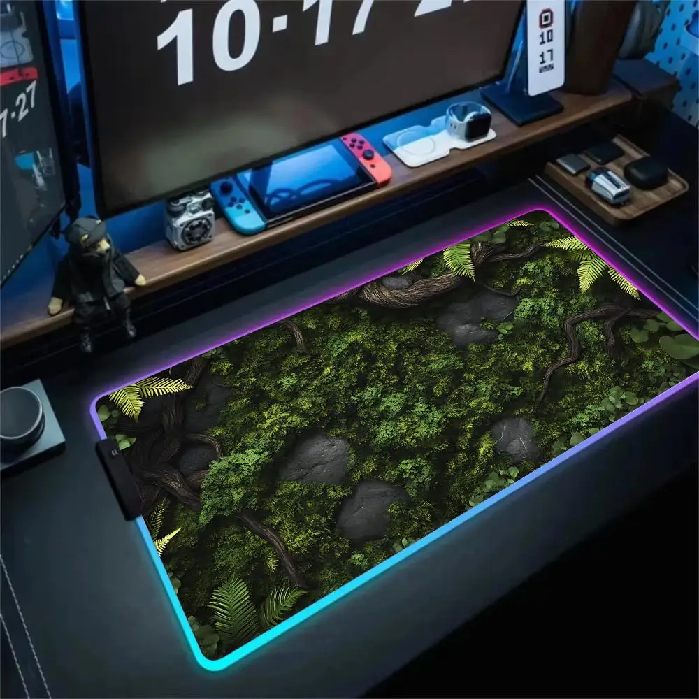 

RGB Mouse pad Tree trunk and vine decoration LED glow gaming mat rubber anti-slip Desk Mat pc accessories Gaming keypad mousepad