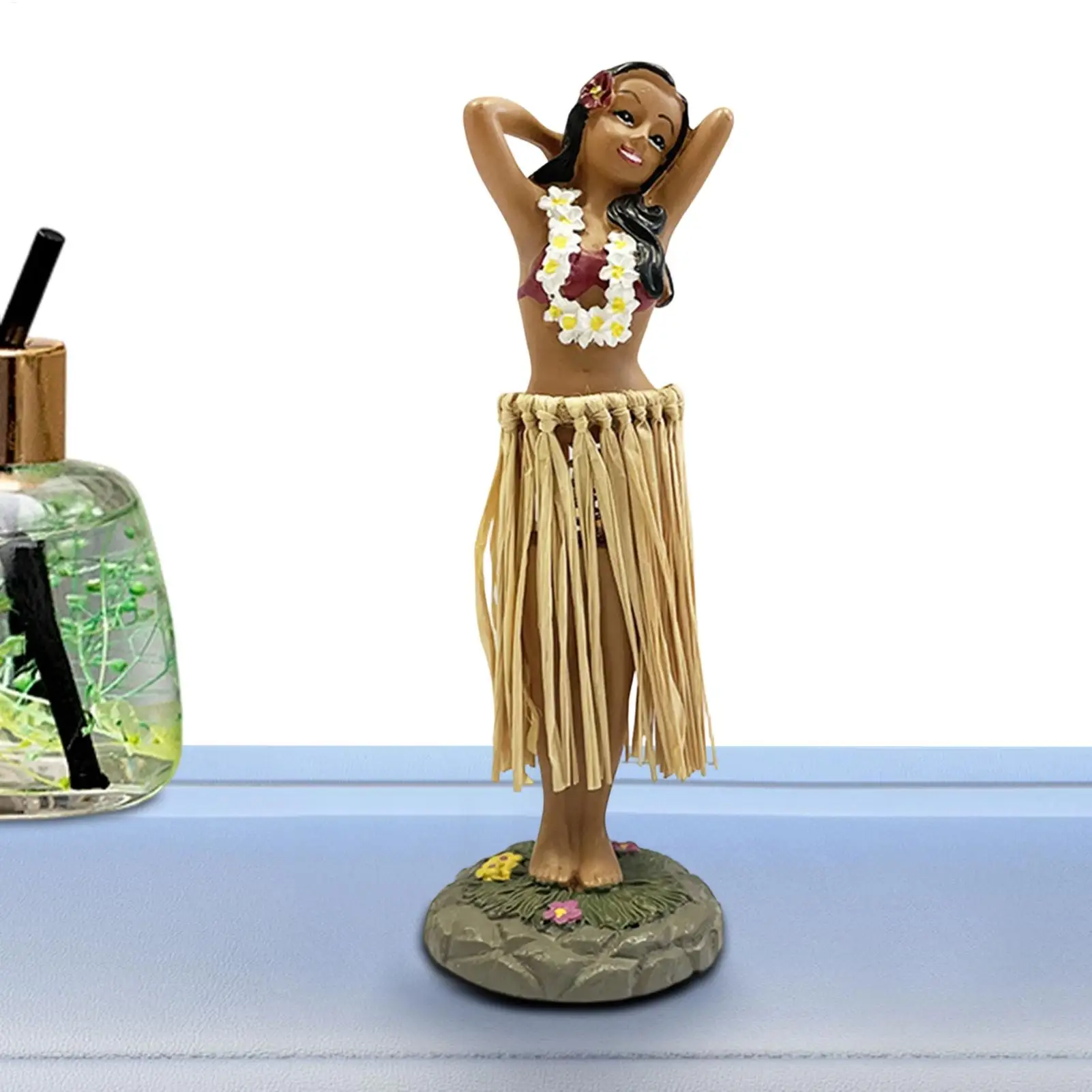 Mini Resin Dancing Girl Figurine Dashboard Dancer Doll for Car SUV RV, Small Ballet Ornament for Home Office Living Room Decor
