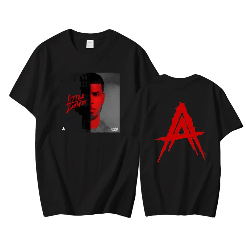 

Anuel AA - Little Demon 2025 НОВЫЕ топы с принтом, футболка из 100% хлопка для лета, хлопковая модная футболка, женская одежда Hombre, топы
