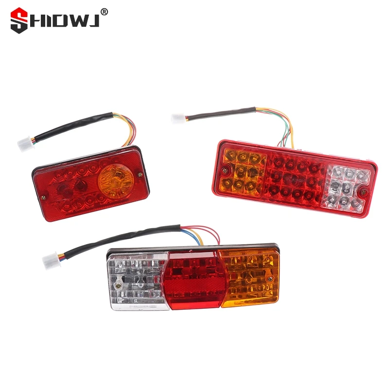 Universal Car With Turn Signal Reverse Brake Warning Tail Light Stop Signal Lamps 200*70mm 3 Color LED Rear Spoiler Light