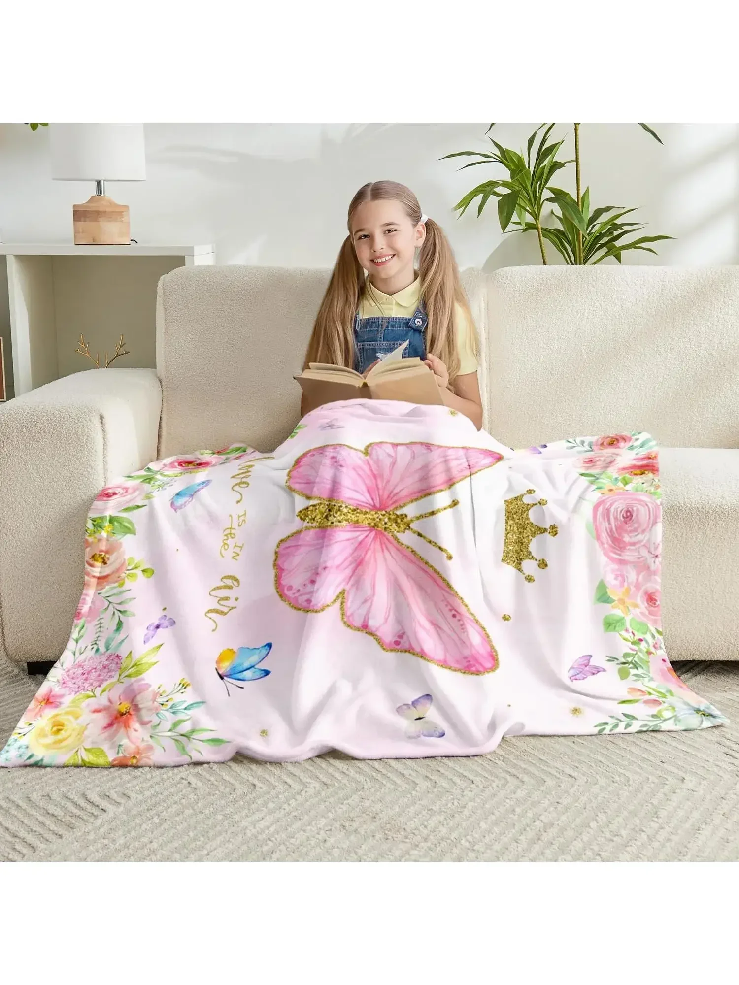 Sofa Throw Blanket Cozy Soft Bedspread Printed Couch Blanket Home Decor Warm Quilt Travel Air Conditioning Blanket