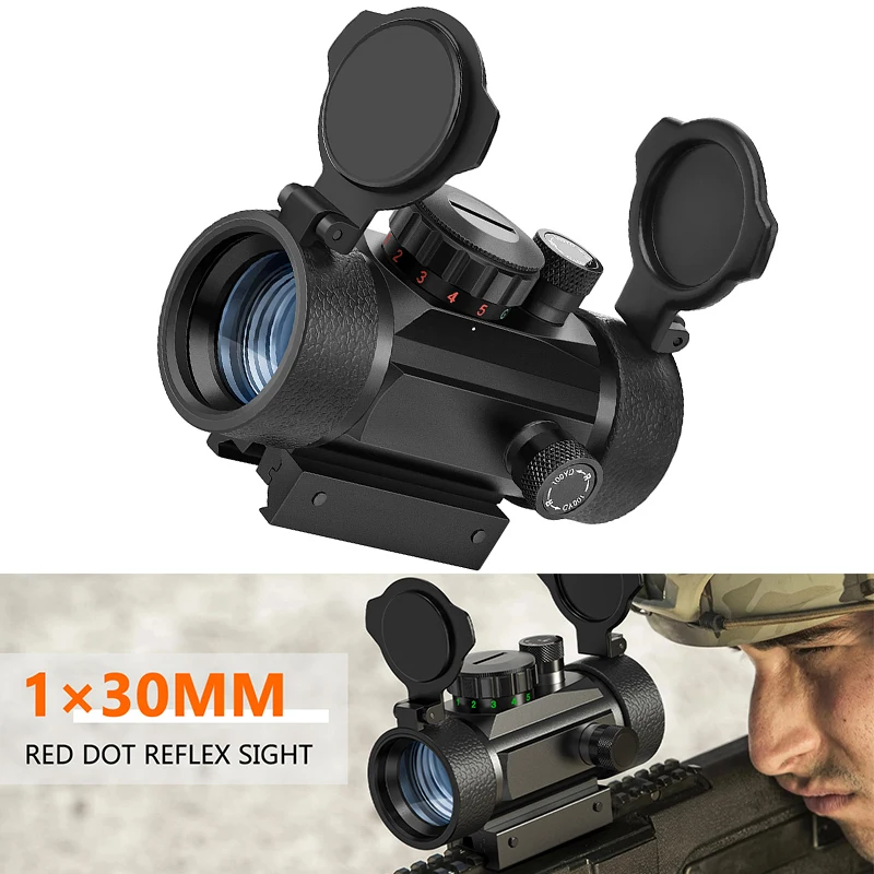 

EZshoot Tactical Rifle Scope 4MOA Red Green Dot Riflescope Reflex Sight for 20mm Picatinny Rail Mount with Lens Cap Aluminum