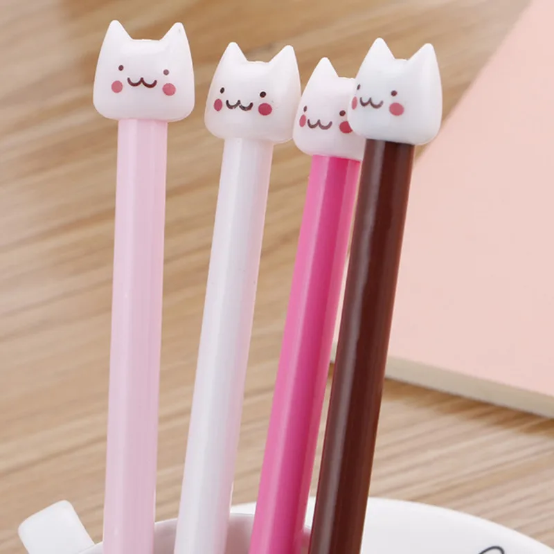 1 Piece Cat Kitty Gel Pen Kawaii Cute Stationery School Office Supply Funny Kitten Cartoon