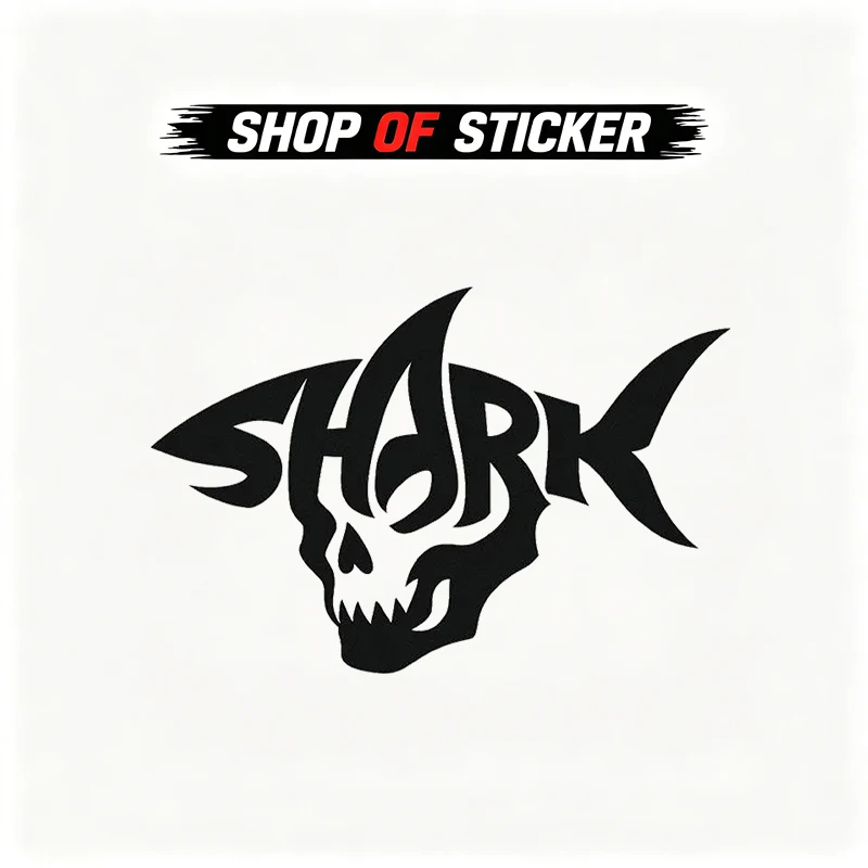 Car StickersWaterproof Shark Skull Vinyl Sticker Durable Decal for Car Bumper Custom GraphicAuto Decor