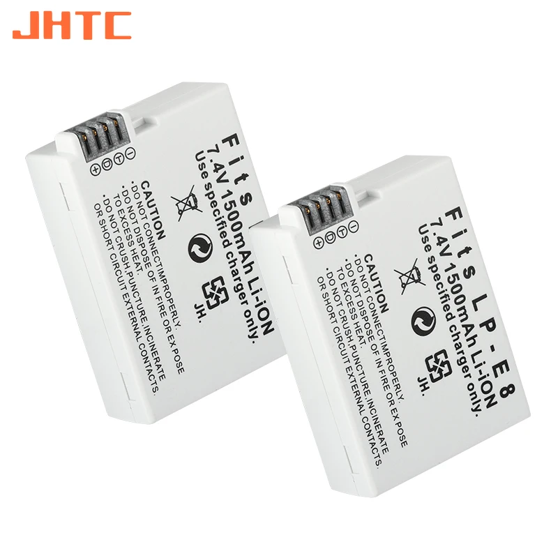 بطارية لبطاريات كانون EOS ، LP-E8 ، LPE8 ، 550D ، 600D ، 650D ، 700D ، X4 ، X5 ، X6i ، X7i ، T2i ، 1500mAh