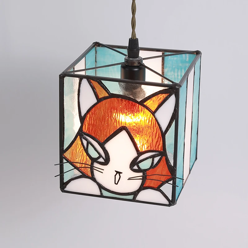American cute cartoon children's chandelier restaurant bedside bedroom cat lamp foyer corridor glass chandelier