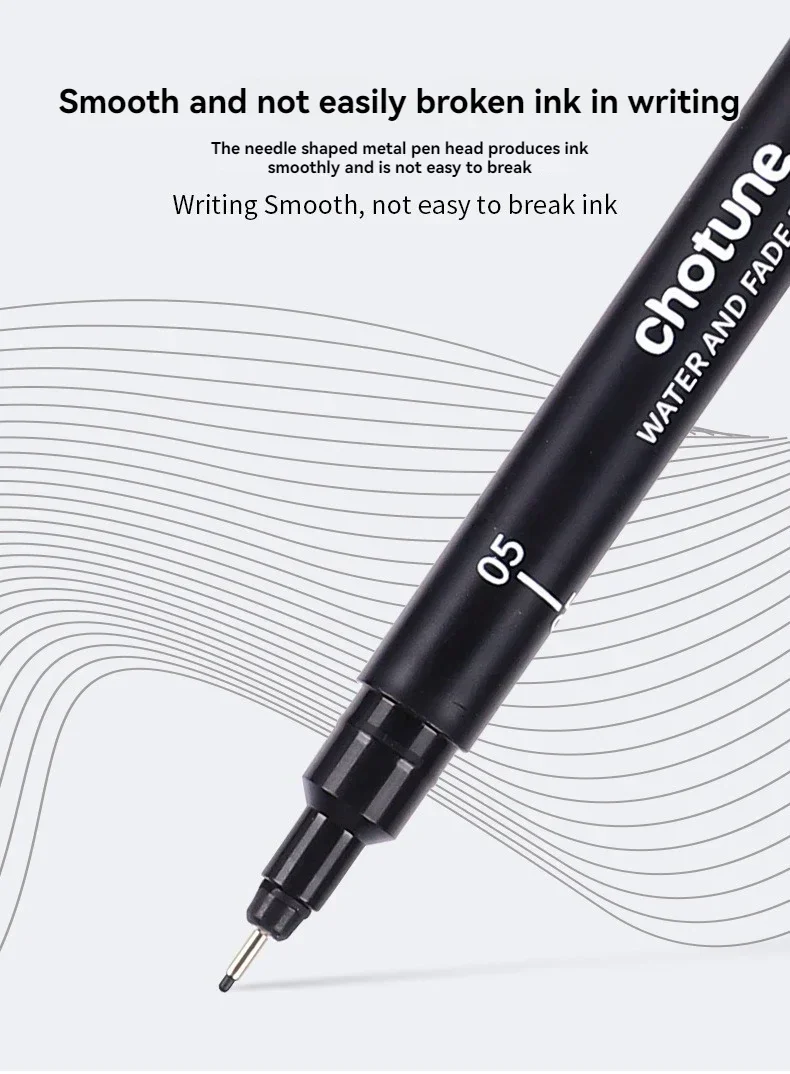 3/15 Spitzen schwarze Pigment-Mikrostift-Fineliner-Tintenstifte, Zeichnungskünstler-Illustrationsstifte Multiliner zum Skizzieren, Anime-Manga-Design – Detail 6