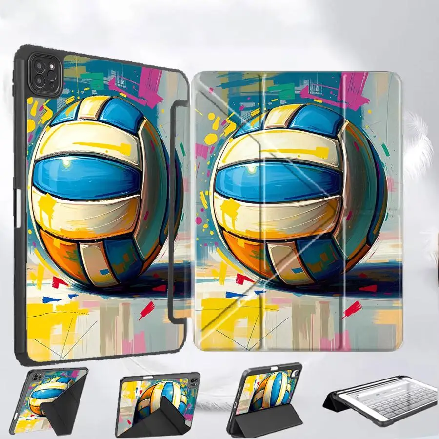

Colorful Volleyball Tablet Case For iPad Pro 2025 Air 4 5 M3 M2 M4 11inch Mini 6 7 Pro 11th 10th 9th 8th 7th 12.9inch Holder