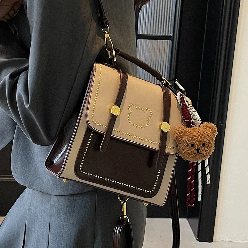 حقائب ظهر للسيدات من الجلد الياباني على شكل دمية دب على طراز Preppy لطيفة وحلوة ذات سعة كبيرة وحقائب مدرسية رقيقة عالية الجودة للمدرسة #4