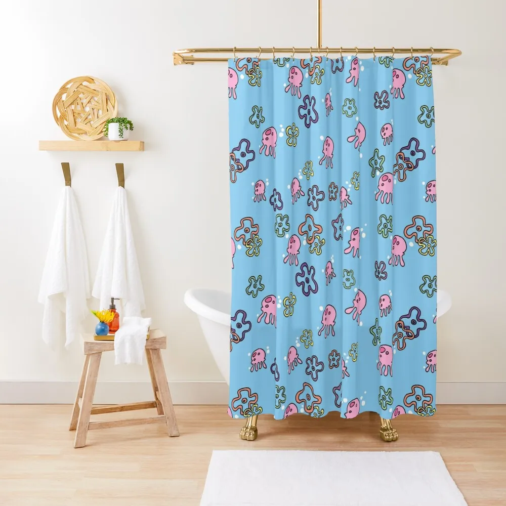 Jellyfish - Spongbob Squarepants Shower Curtain Shower Set Transparent Bathroom Shower Curtain