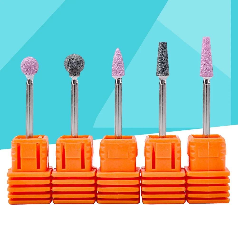 Ensemble de manucure à Quartz, tête de meulage, pour l'élimination des peaux mortes, nettoyage des cuticules, outil naturel pour Nail Art, Kit de soins de pédicure, 5 pièces