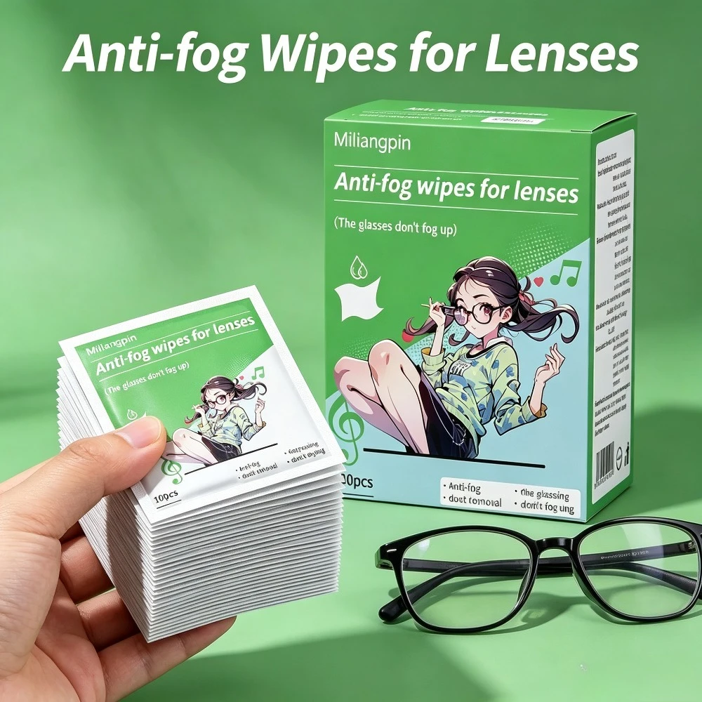Disposable Anti-Fog Lens Wipes, Portable and Ready-to-Use, Long-Lasting Anti-Fog Without Blurring, Streak-Free Wiping