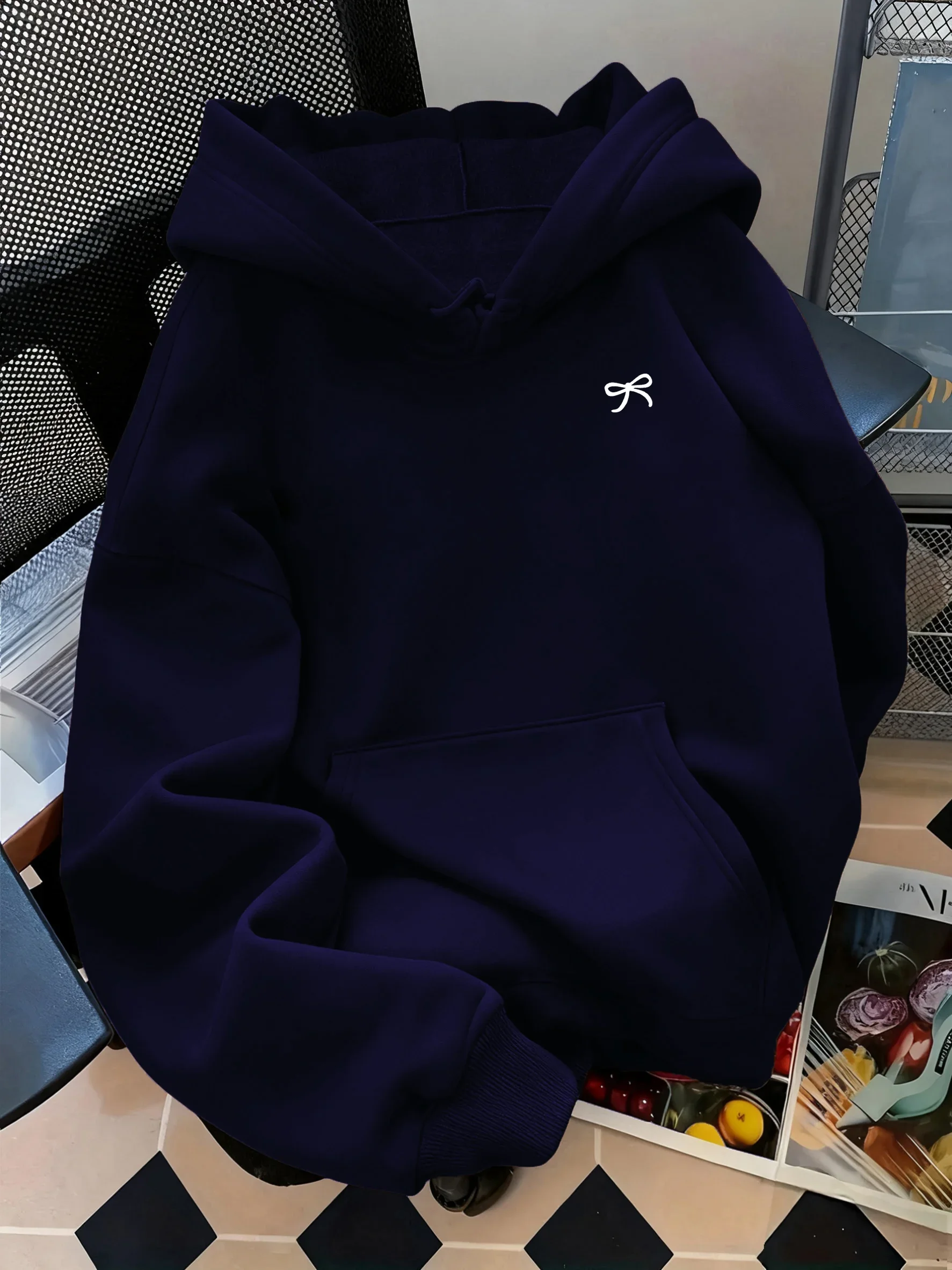 2026 Schleifendruck-Kapuzenpullover Unisex Herbst Winter Warmer Pullover Urbaner Street-Style Tägliche Mode Langarm-Hoodie – Detail 15