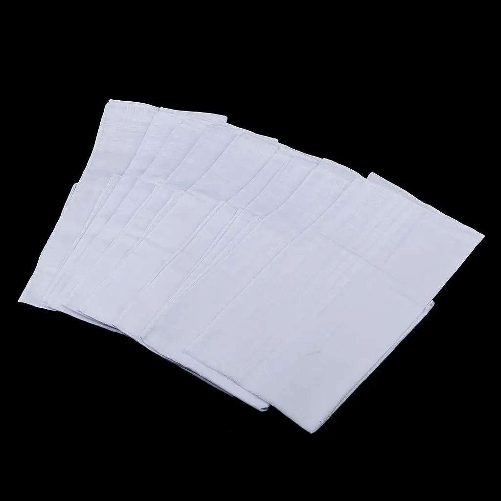 

12pcs Men Women Washable Soft Hankerchief White Handkerchief